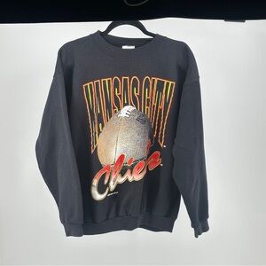 NFL Kansas City Chiefs Black Crewneck‎ Sweatshirt Women’s Large Vintage 90’s